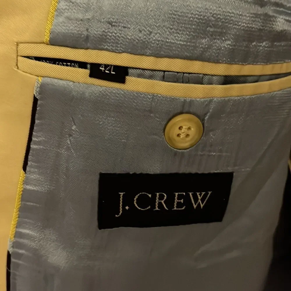J. Crew 2 button narrow lapel cotton summer tan beige sportcoat Jacket Blazer